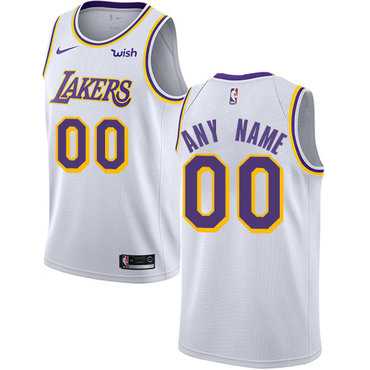 Women%27s Customized Los Angeles Lakers White Association Edition Nike NBA Jersey